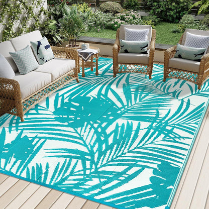 Outdoor Teppich Wetterfest Wendbar Gartenteppich Balkon Terrasse
