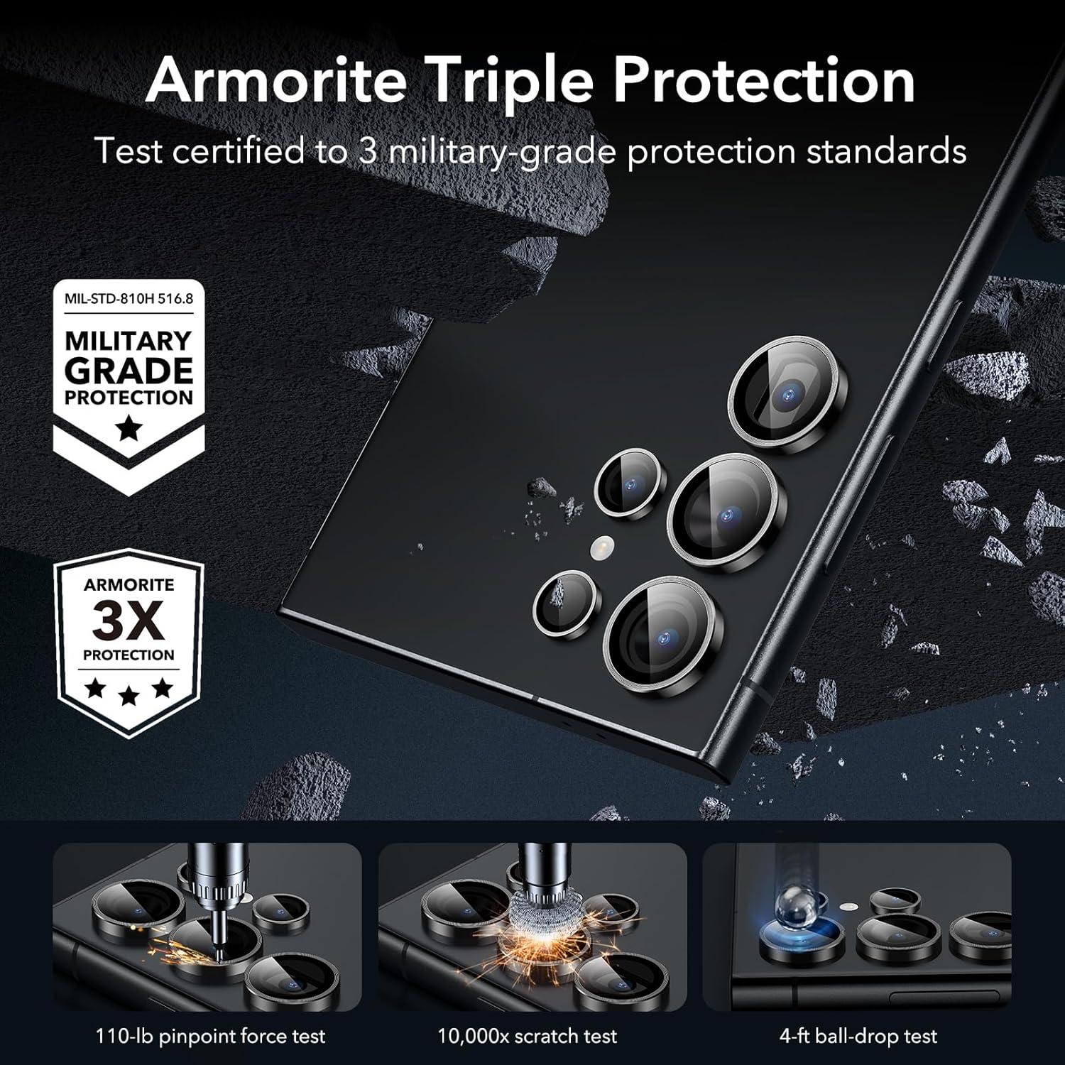 ESR Samsung Galaxy S24 Ultra Kameraschutz Set Schwarz 2er Pack
