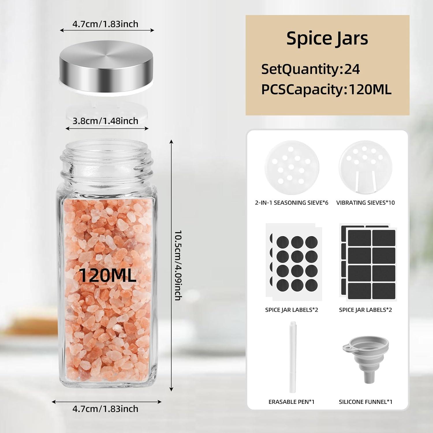 Gewürzdosen Set 12tlg Edelstahldeckeln Streueinsatz 120ml