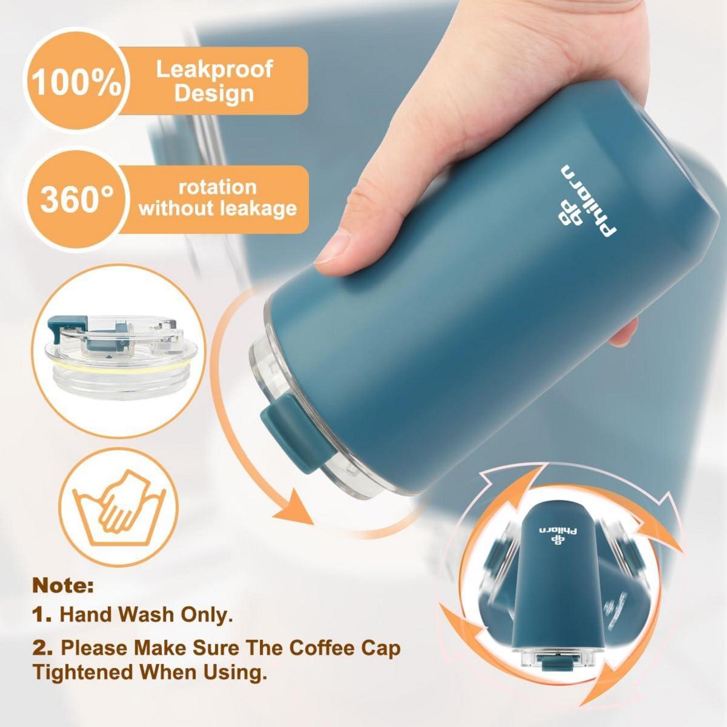 Thermobecher Kaffee to go Becher 380ml Blau auslaufsicher Vacuum Cup