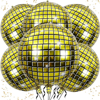 Discokugel Luftballon Gold 22 Zoll Party Deko Ballons 6 Stück