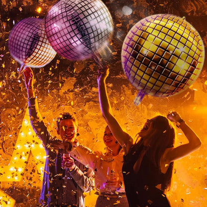 Discokugel Luftballon Gold 22 Zoll Party Deko Ballons 6 Stück