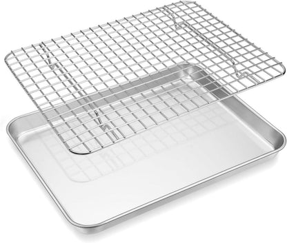 Backblech Abkühlgitter Edelstahl Set Rechteckig 31,4x24,6x2,5cm