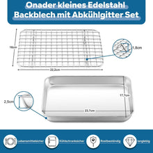Onader Backblech mit Abkühlgitter Set 23,7x17,7x2,5cm