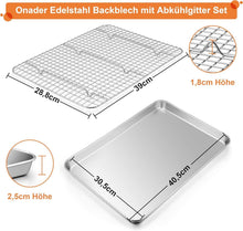 Backblech Abkühlgitter Edelstahl Set Groß Backform