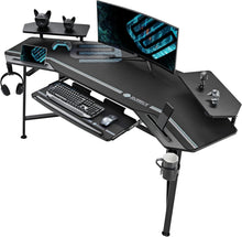 Gaming Tisch mit LED 182x76cm Flügelform Computertisch