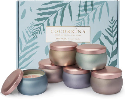 Duftkerzen Set 6 Stück 110g Aromatherapie Natürliches Sojawachs