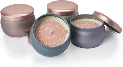 Duftkerzen Set 4 Stück 110g Natürliches Sojawachs Aromatherapie Kerzen
