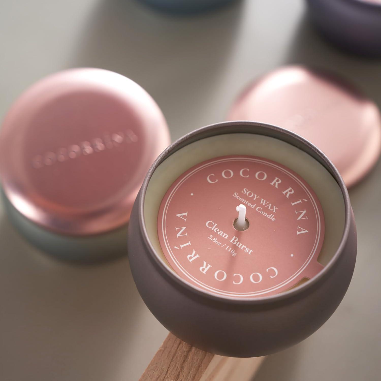 Cocorrína Duftkerzen Set 4 Stück Natürliches Sojawachs Aromatherapie