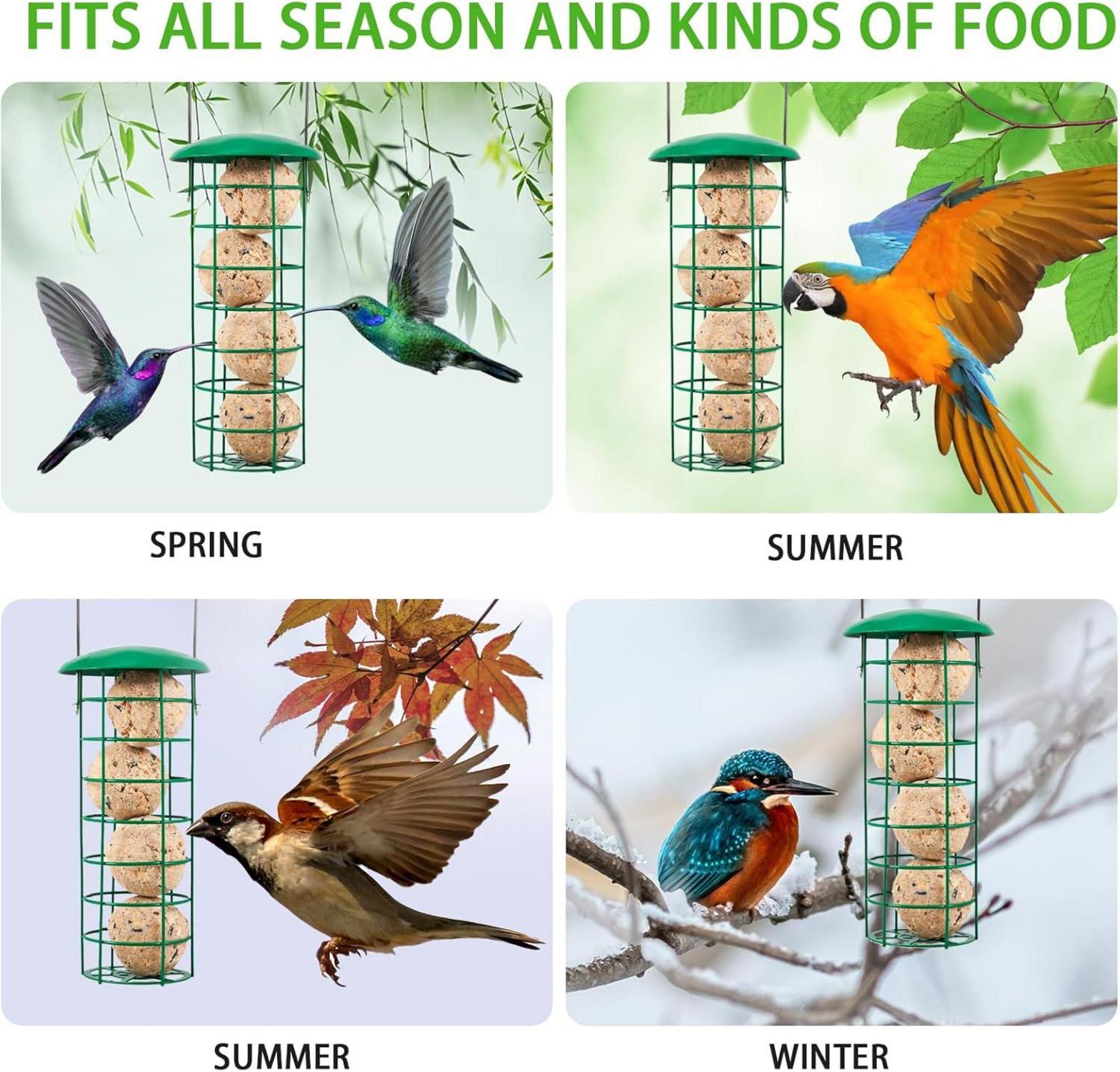 Vogelfutterspender 2er Set 29.5cm Metall Vogel Futterstation