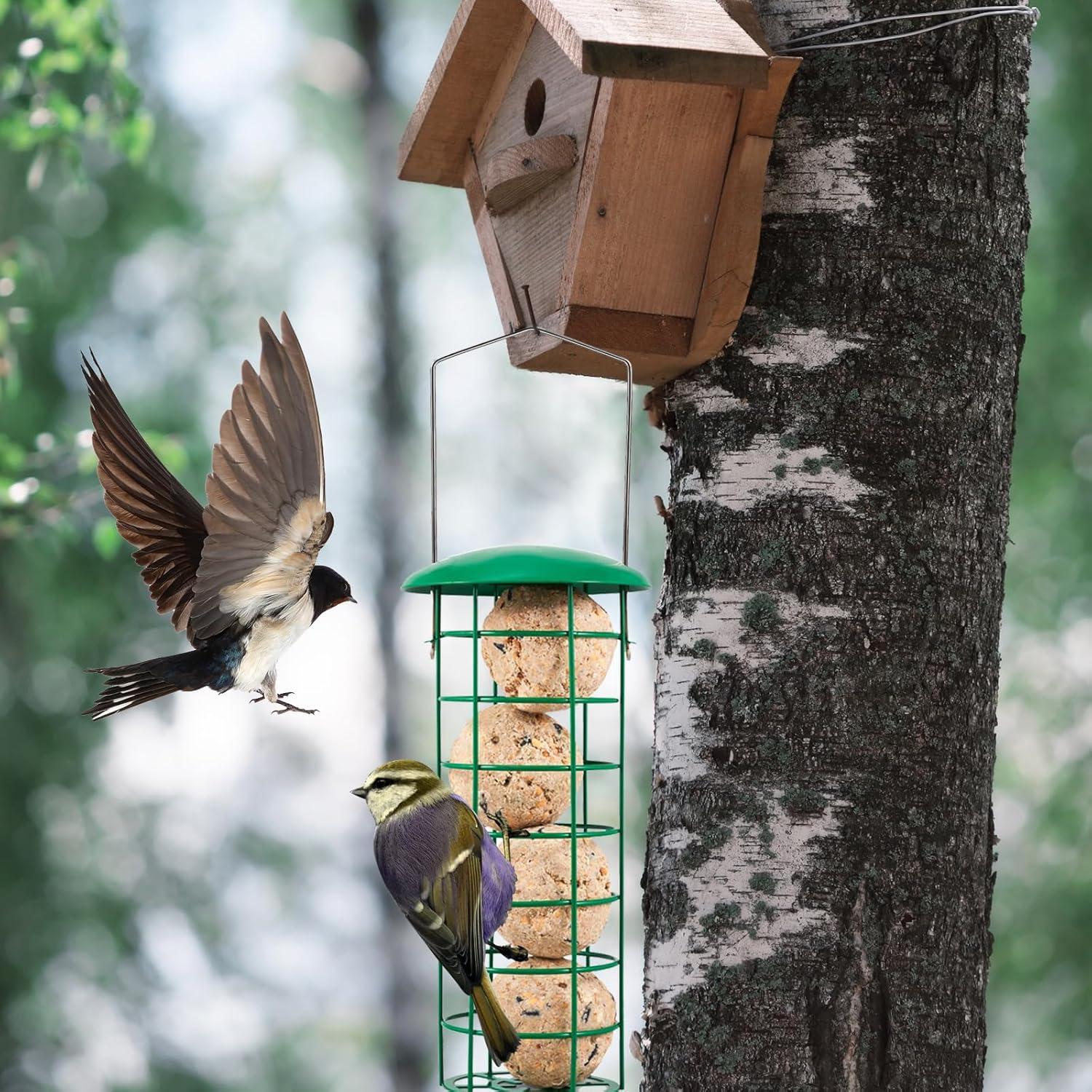 2 Stück Vogelfutterspender 29.5cm Metall Vogel Futterstation