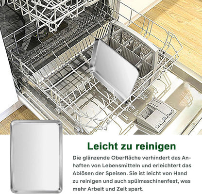 Backblech Edelstahl Rechteckig Backofenblech 30,5x24,7x2,5cm Spiegelpoliert