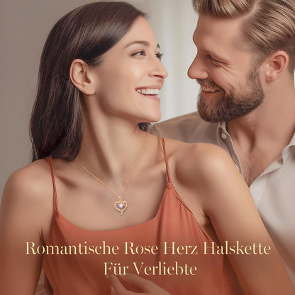 Herz Halskette Rosegold mit Geburtsstein aus 925 Sterling Silber