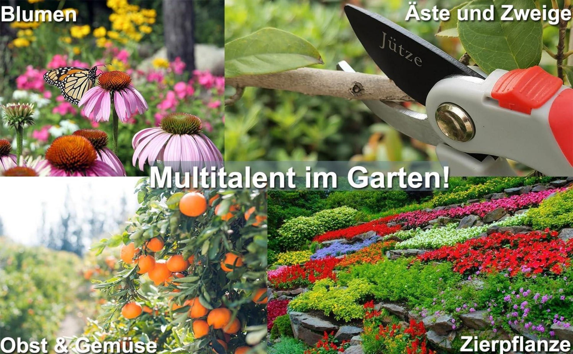 Professionelle Gartenschere mit SK5 Stahlklingen