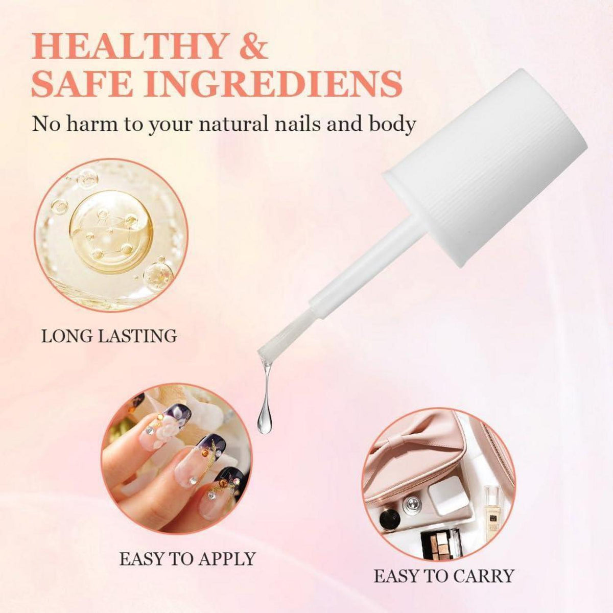 3x Nagelkleber Extra Stark – Für Kunstnägel, Tips & Strasssteine
