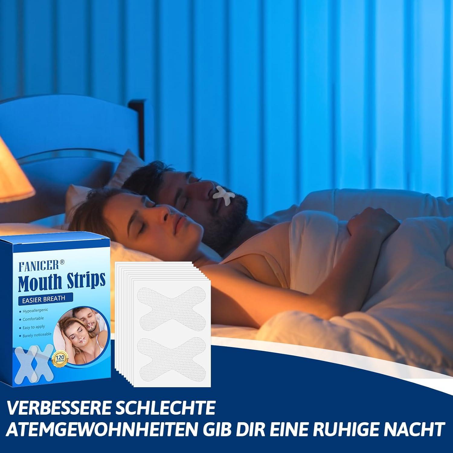 120 Stück Schlaf Mund Tape gegen Schnarchen Besser Atmen