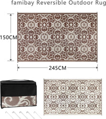 Famibay Outdoor Teppich 150x245cm Terrasse Balkon Garten