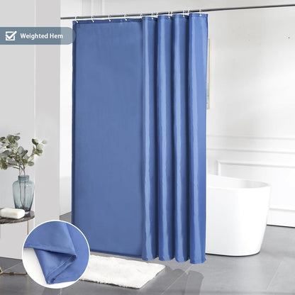 Furlinic Duschvorhang Textil Anti-Schimmel 180x210 Waschbar Hellmarineblau