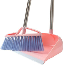 Besen Kehrschaufel Set Winddicht Langstiel Home Cleaning Kit Rosa