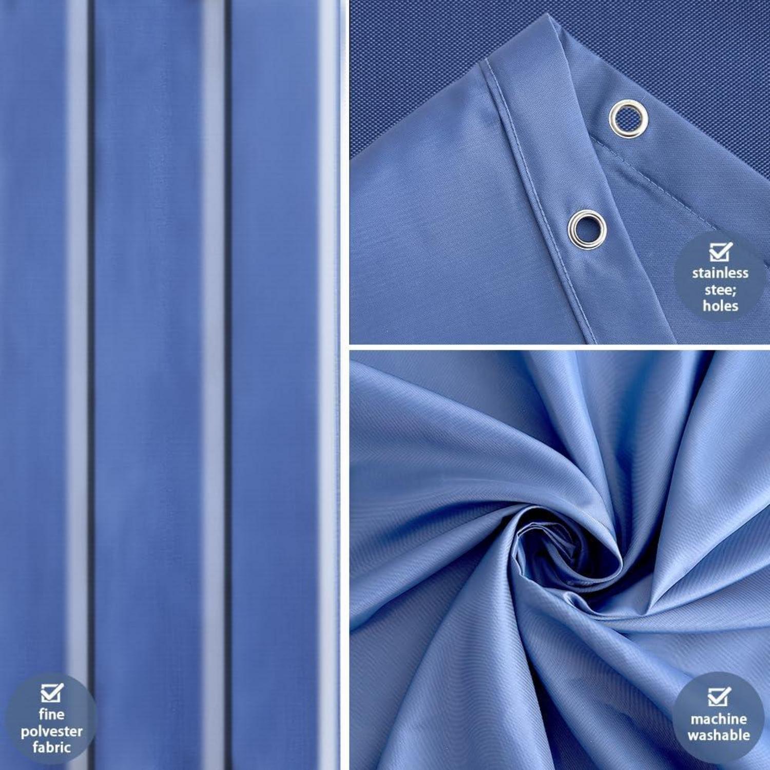 Duschvorhang Überlänge Anti-schimmel 275x180cm Hellmarineblau