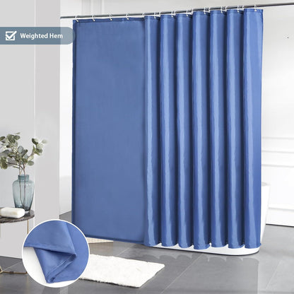Duschvorhang Überlänge Antibakteriell Wasserdicht 275x180 cm Hellmarineblau