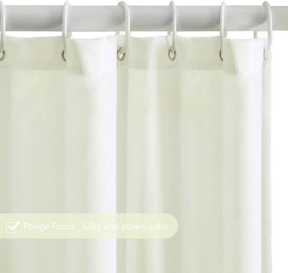 Duschvorhang 150x200cm Antischimmel Polyester Beige mit 10 Duschvorhanghaken