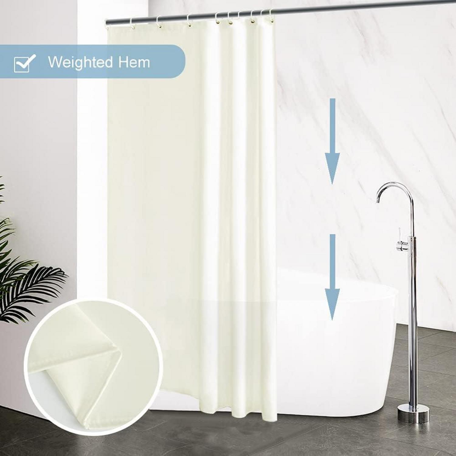 Furlinic Duschvorhang 150x200cm Antischimmel Wasserabweisend Beige 10 Haken