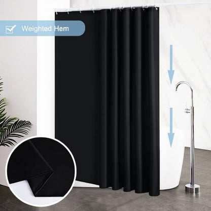 Extra Großer Schwarz Duschvorhang 200x210cm Antibakteriell - Furlinic