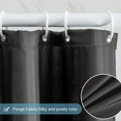 Furlinic Schmaler Duschvorhang Polyester Textil Wasserabweisend 150x200cm dunkelgrau