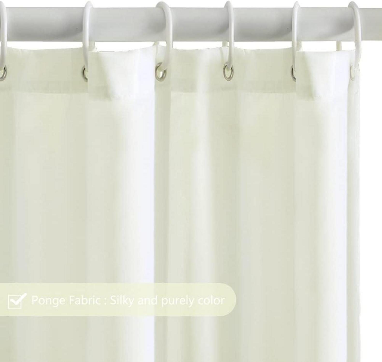 Duschvorhang Wasserabweisend Antischimmel Polyester Beige 100x180 mit 6 Ringen