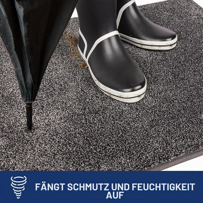 Schmutzfangmatte 180x270 cm – Hellgrau-Schwarz Fußmatte für Innen
