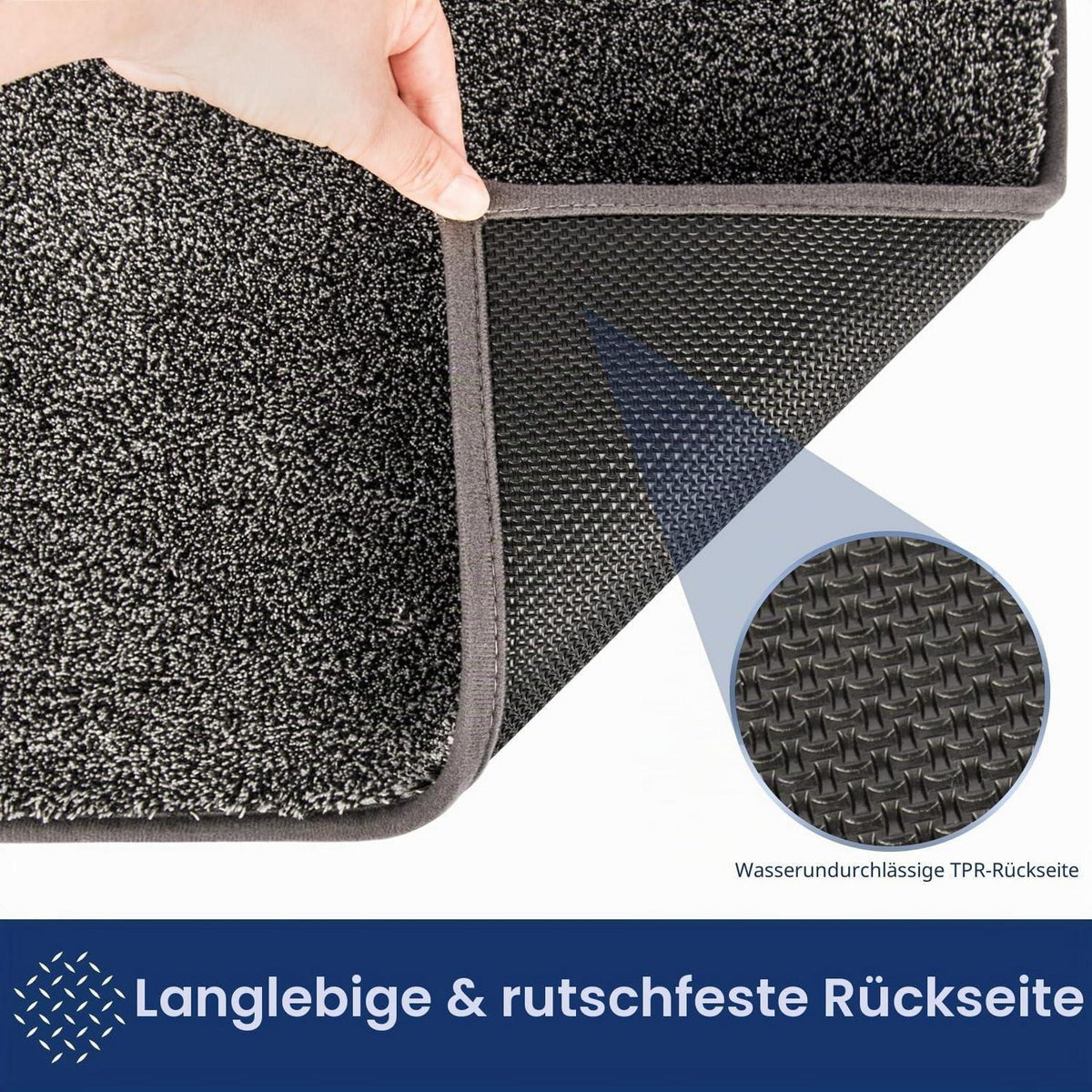Schmutzfangmatte 180x270 cm – Hellgrau-Schwarz Fußmatte für Innen