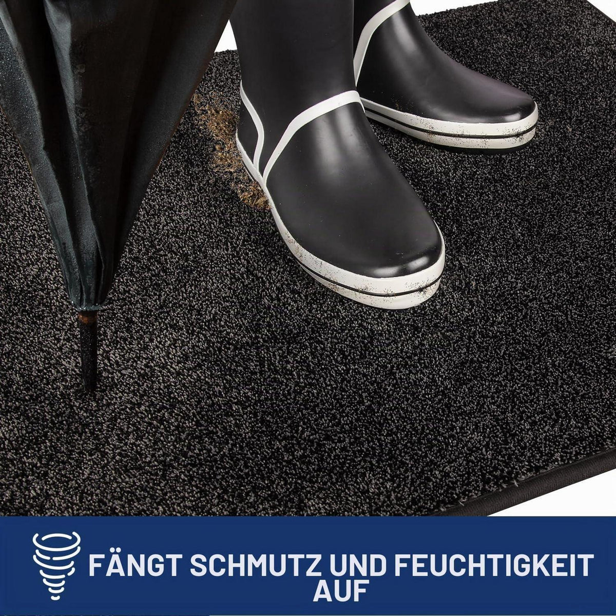 Schmutzfangmatte 180x270 cm – Rutschfest & Waschbar, Holzkohle