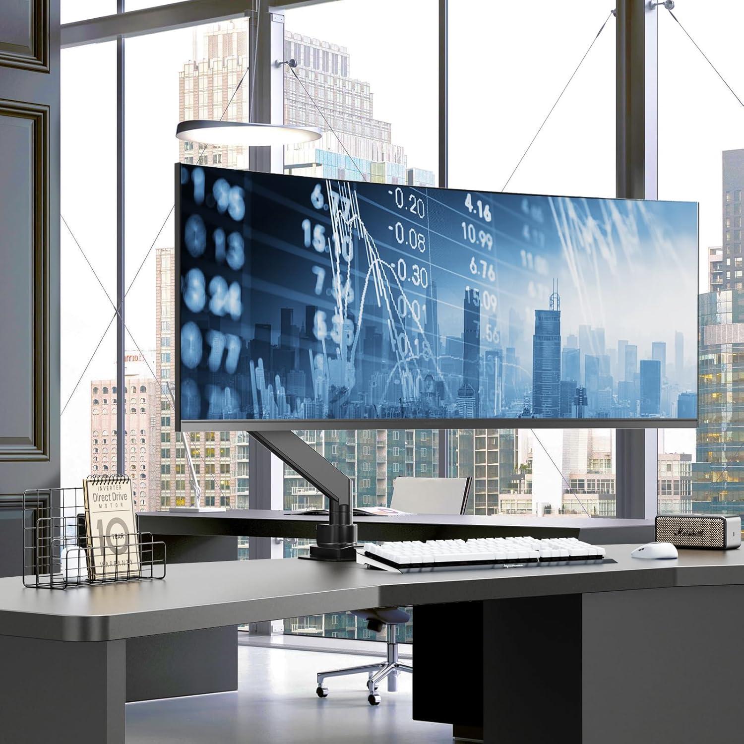 PUTORSEN 17-57 Zoll Premium Aluminium Monitor Halterung mit Gasfeder und Verstärkungsplatte