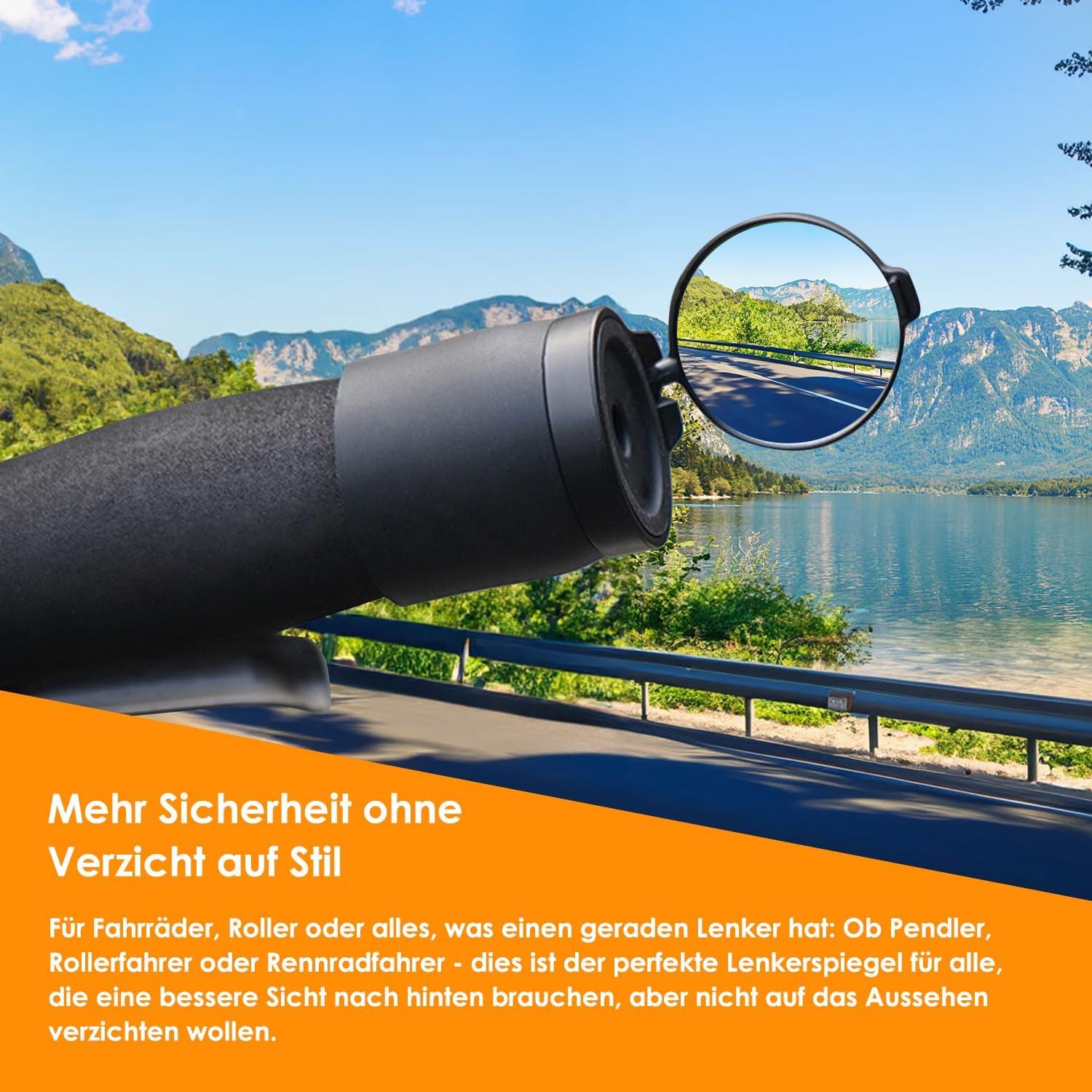 Arkham Mini-Fahrradspiegel Lenkerendrad Klappbarer 360° drehbar für Mountainbike, 1 Paar