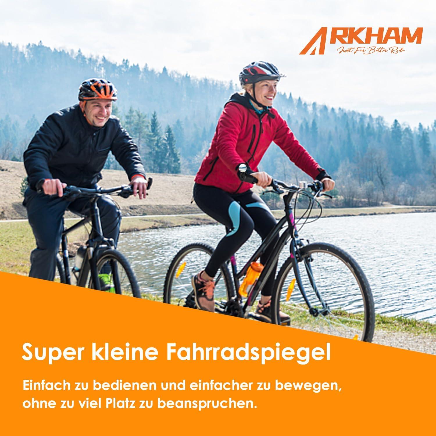 Arkham Mini-Fahrradspiegel Lenkerendrad Klappbarer 360° drehbar für Mountainbike, 1 Paar