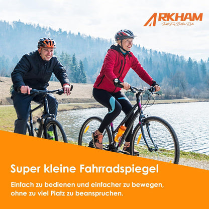 Arkham Mini-Fahrradspiegel Lenkerendrad Klappbarer 360° drehbar für Mountainbike, 1 Paar