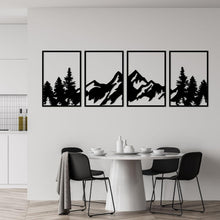Metall Berg Wandkunst Set 4 Stück Bergwald Deko Gemälde