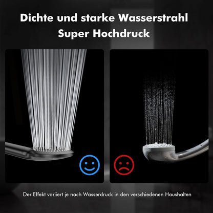 MEKO Hochdruck Duschkopf Filter 3 Strahlarten Schwarz 15 Schichten