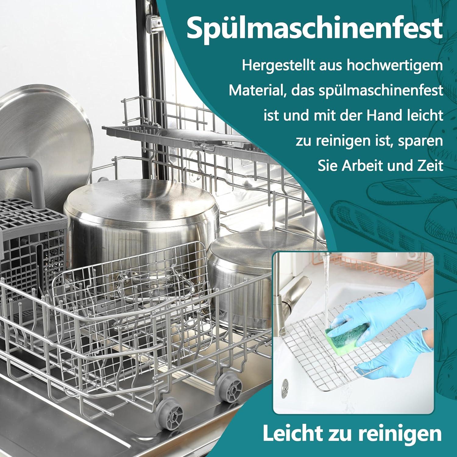 Homikit Edelstahl Abkühlgitter Set, 2 Stück 24,8x18,9x1,8cm