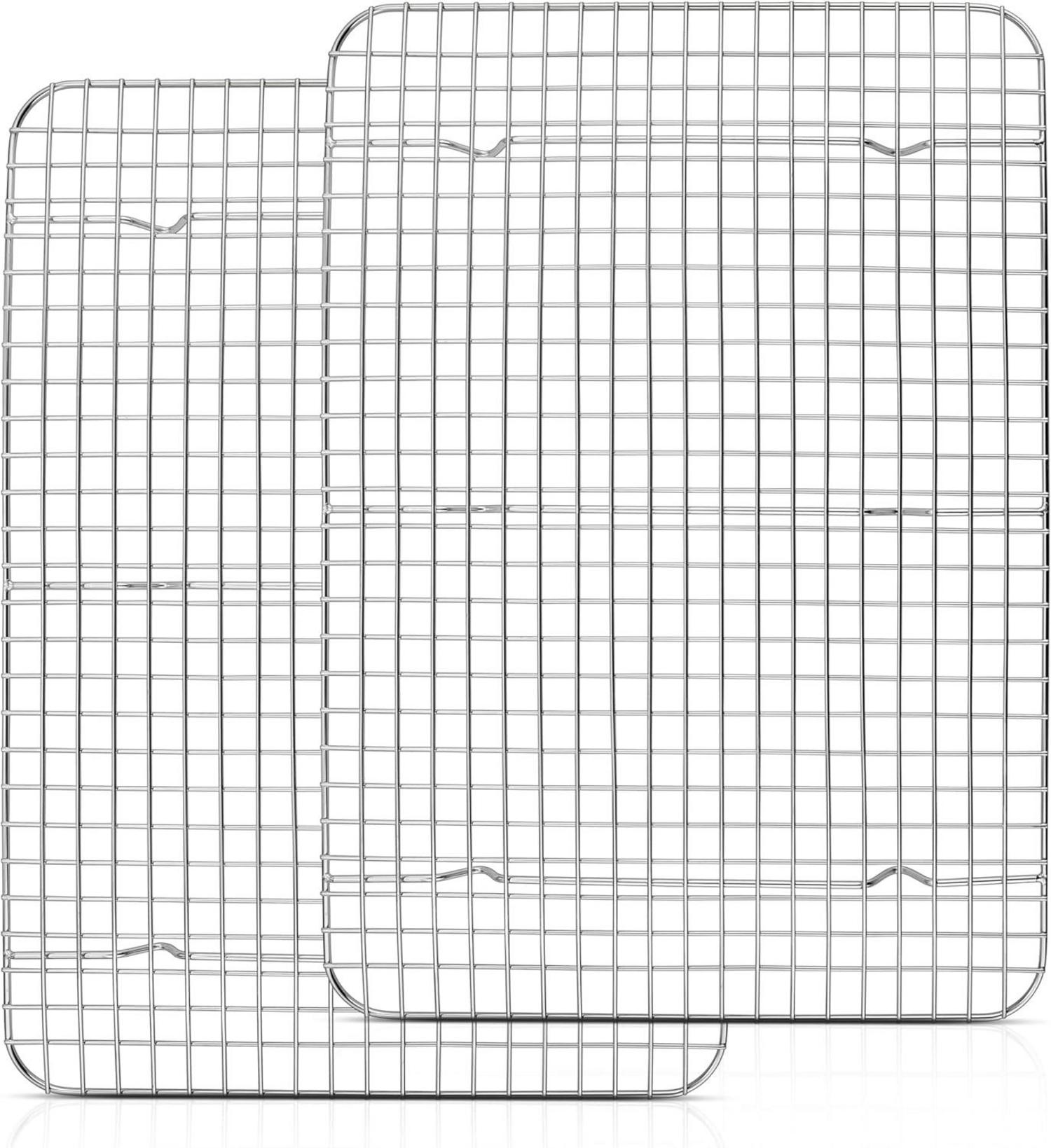 Auskühlgitter Edelstahl 2er Set Groß 39x28,7x2cm Kuchen Backgitter