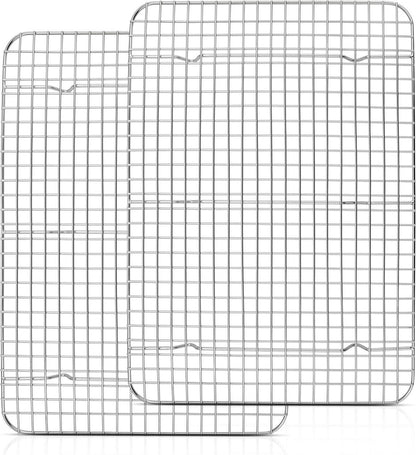 Auskühlgitter Edelstahl 2er Set Groß 39x28,7x2cm Kuchen Backgitter