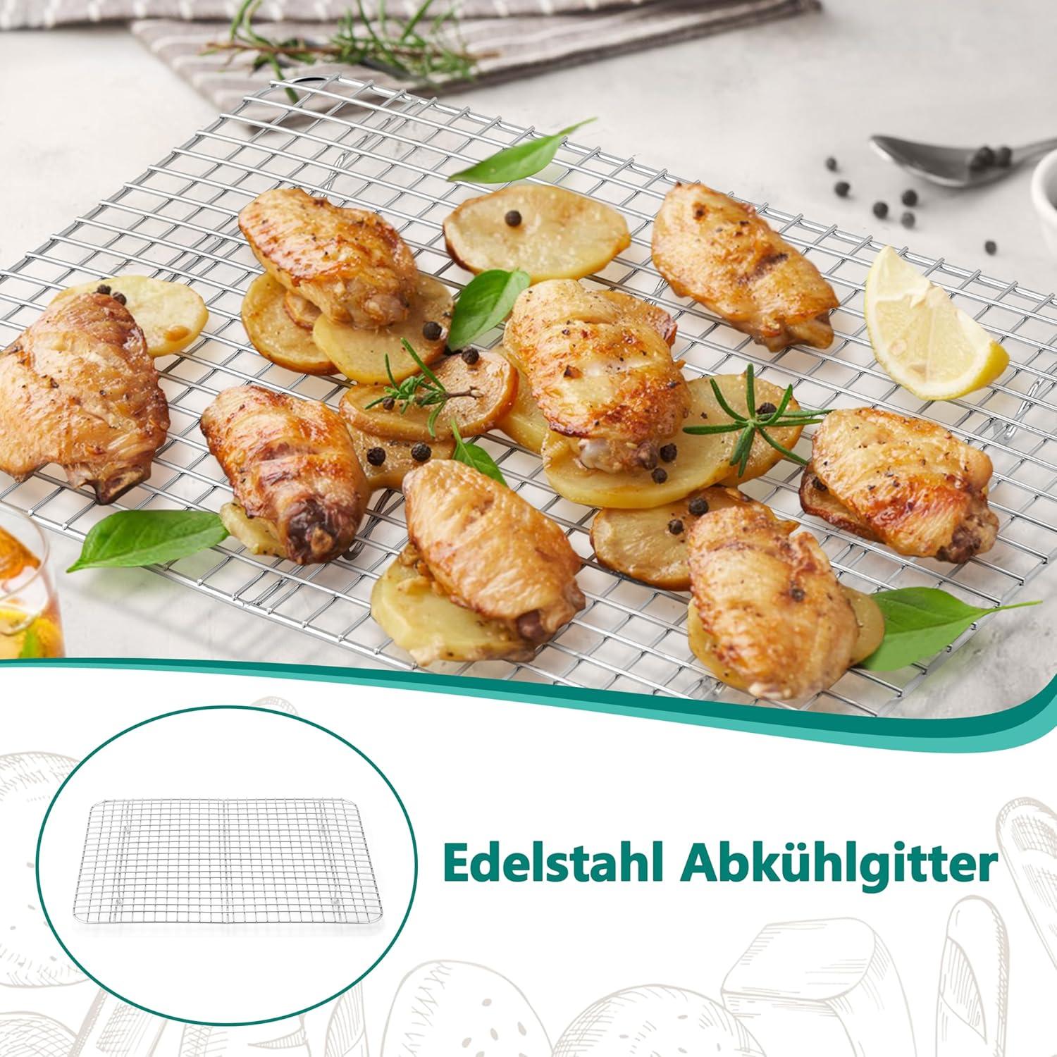 Edelstahl Abkühlgitter 2er Set 39x28cm Backgitter Kühlgitter