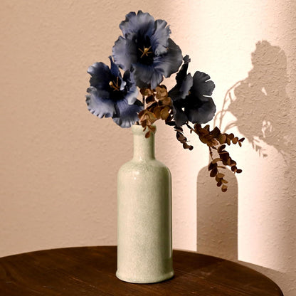 Grüne Vintage-Porzellan-Vase - Moderne Rustikale Deko 30cm