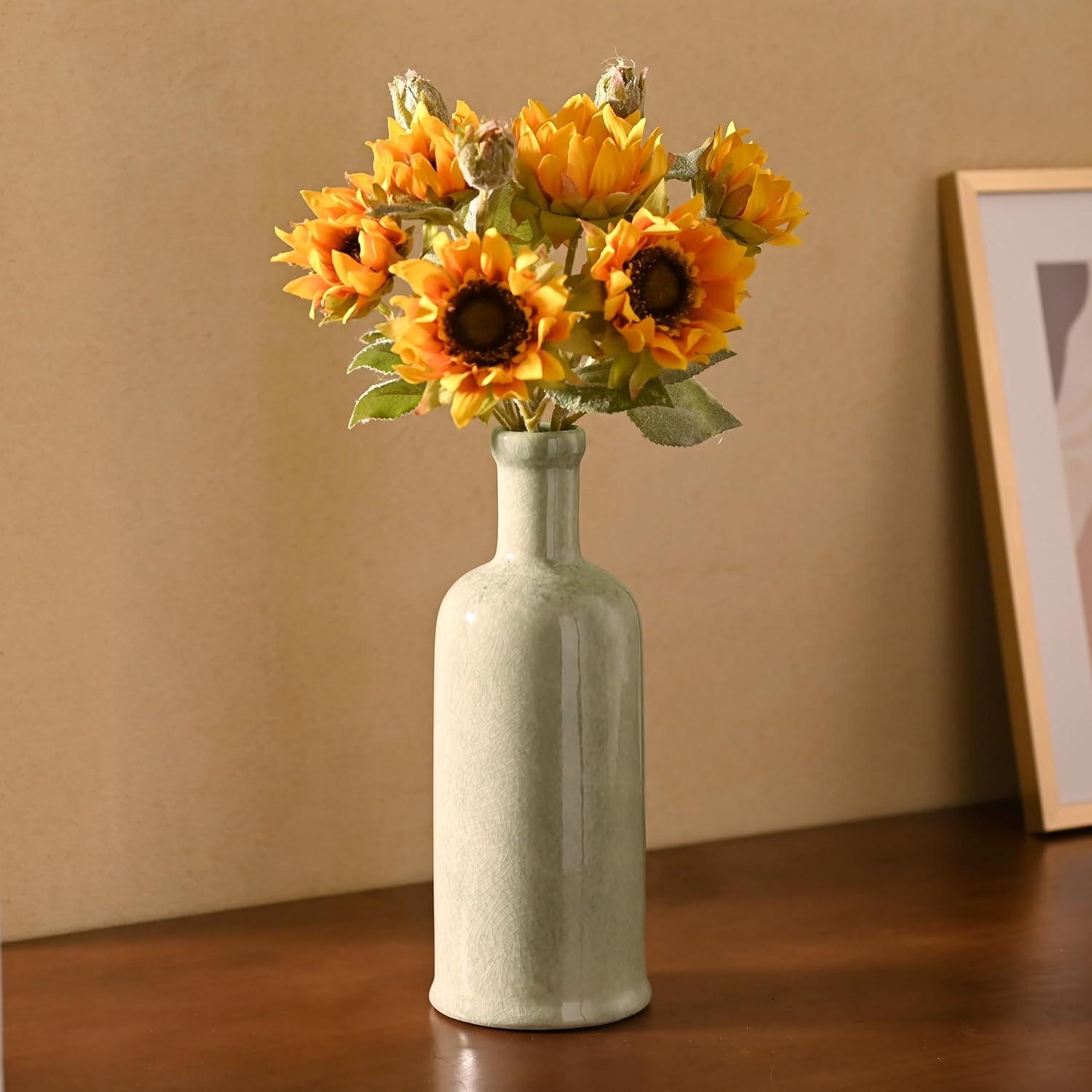 Moderne Vintage-Keramikvase für Blumenarrangements