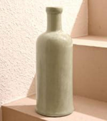 Moderne grüne Keramikvase 30cm für Blumenarrangements