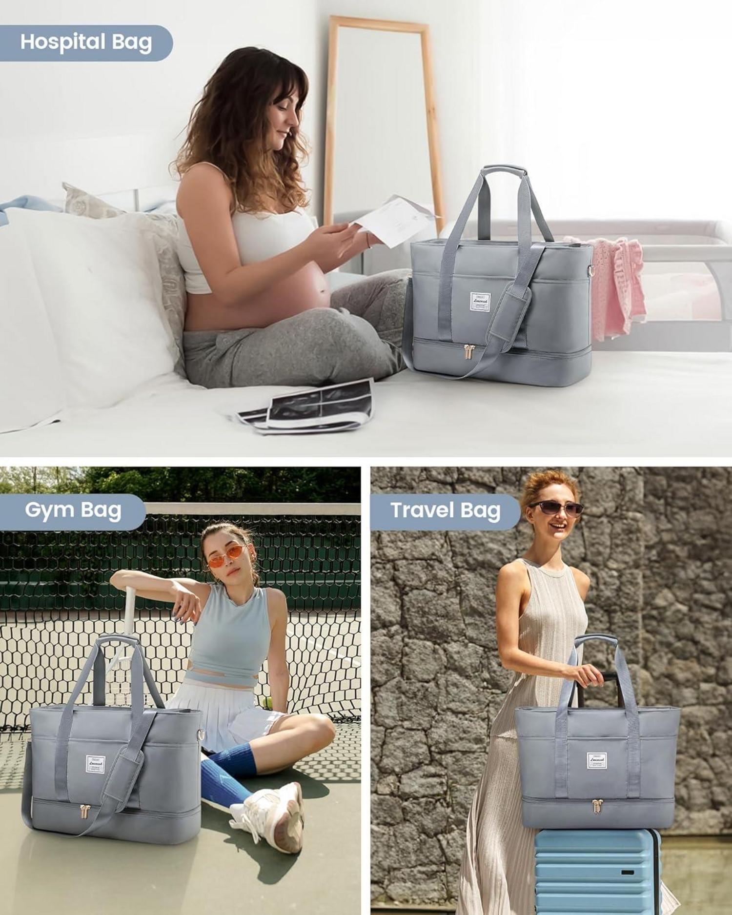 Weekender Reisetasche Damen mit Schuhfach und Kulturbeutel, wasserdicht