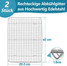 Homikit 2er Set Edelstahl Kuchengitter Groß - Rechteckig