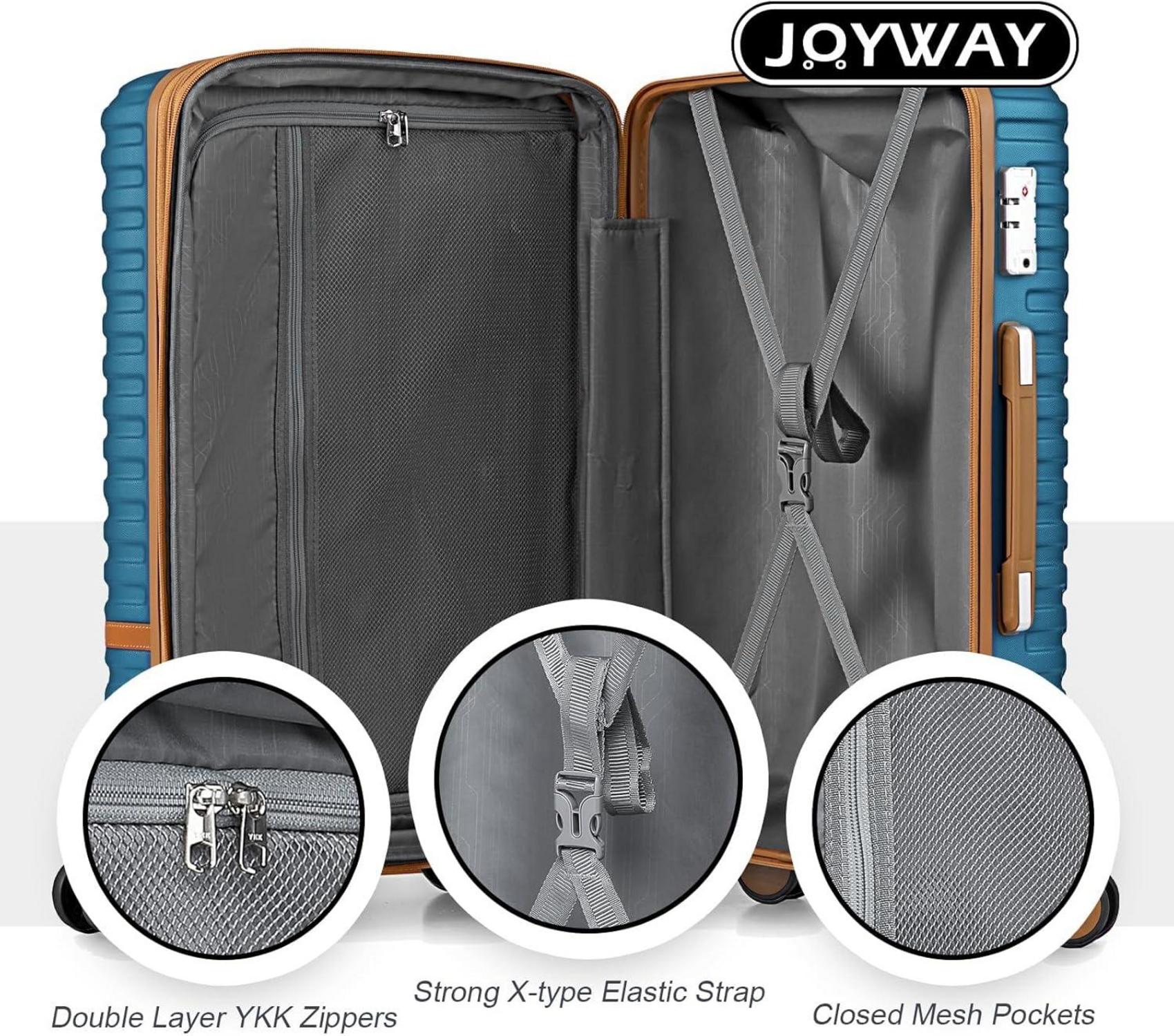 Joyway Koffer Reisekoffer ABS Hartschalen Trolley Set TSA 4 Rollen Handgepäck