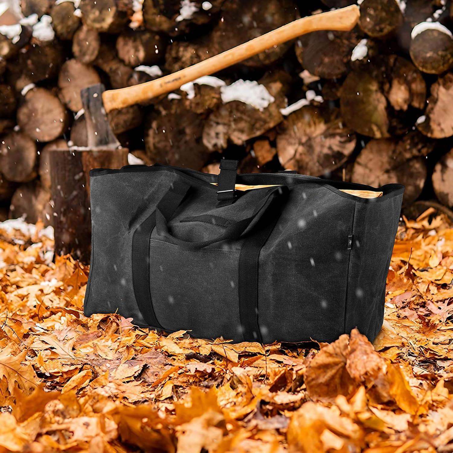 Kaminholztasche Holzkorb Tragetasche Brennholztasche Segeltuch